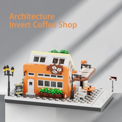 Architecture Inverted Coffee Shop Building Blocks Set 2100 PCS