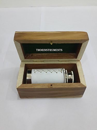 6 Inch Nautical Pirate Brass Telescope with Wooden Box