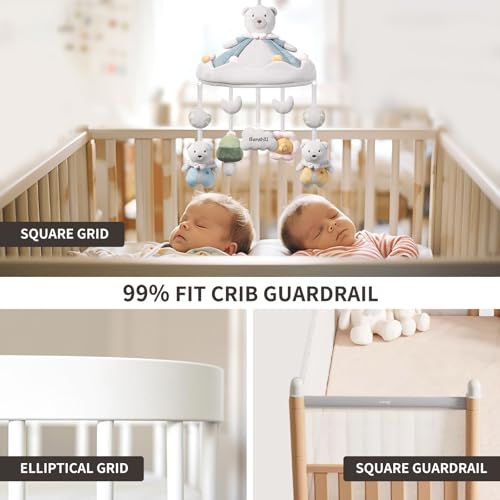 Banshili Baby Crib Mobile with Bluetooth Music and Soft Plush Toys