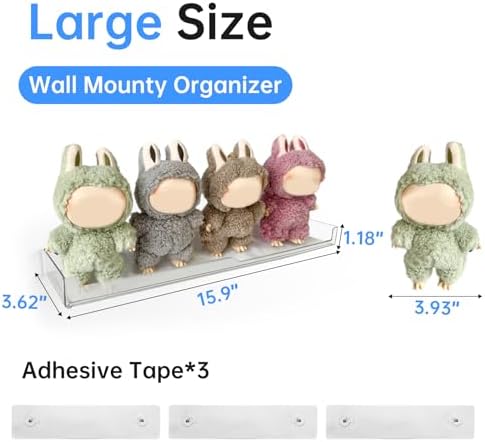 BOHOIDEE Clear Floating Shelves 3 Pack Wall Display Storage