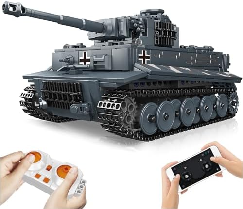 Military Tiger Tank Building Set - 800 Piece Remote Control Toy
