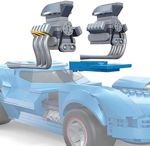 MEGA Hot Wheels Race Car Building Set Twin Mill 635 Pieces Blue