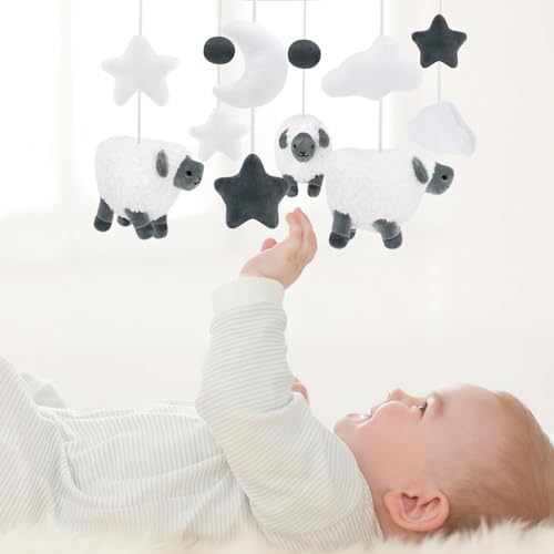 Gicoherero Sheep Baby Crib Mobile Neutral Farm Animal Hanging Decor