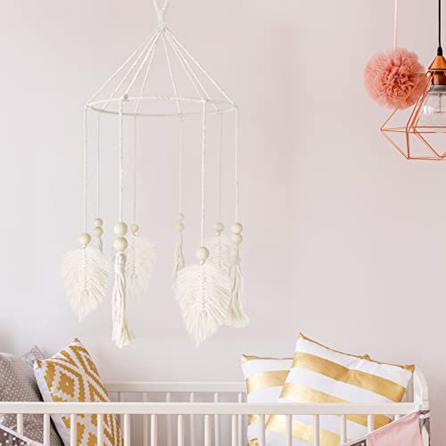Boho Crib Mobile Neutral Baby Nursery Decor