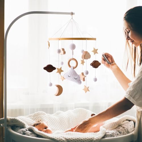 Baby Mobile for Crib Elephant and Clouds Decor