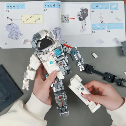 Space Astronaut Building Set with LED Light for Adults and Kids 6