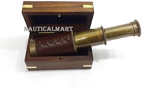 Nautical Brass Pirate Telescope with Wooden Box