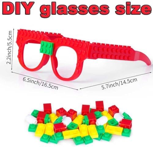 6 PCS DIY Building Blocks Glasses Set for Kids