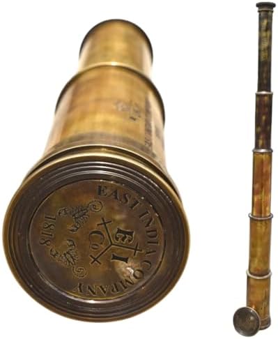 Globle Antique Brass Telescope with Collapsible Spyglass