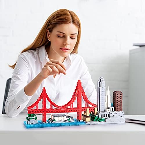 Dolblock Micro Building Blocks Set Golden Gate Bridge Model 1610 Pieces