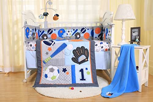 Sport Themed Baby Crib Mobile with Baseball Soccer Basketball American Ruby