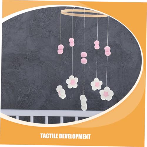 KESYOO Flower Pom Poms Crib Mobile for Girls