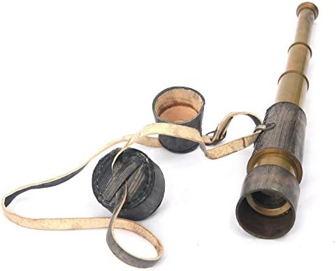 NauticalMart 18 Inch Antique Brass Telescope with Leather Cover