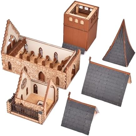 Chapel Medieval Church DIY Wooden Building Kit - 308PCS 8hrs Assembly Age 14