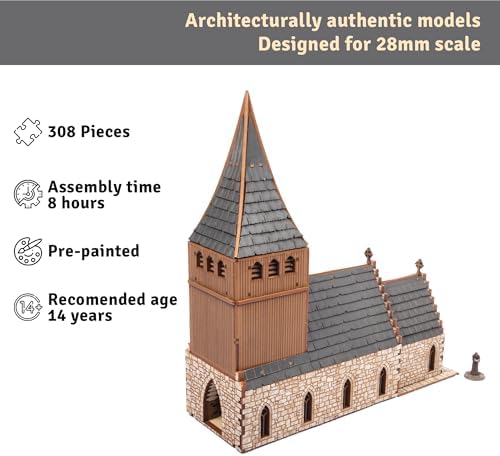 Chapel Medieval Church DIY Wooden Building Kit - 308PCS 8hrs Assembly Age 14