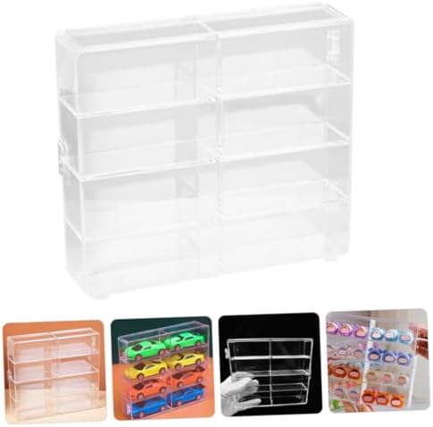 Acrylic Car Model Storage Box 8 Compartment Showcase Stand