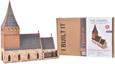 Chapel Medieval Church DIY Wooden Building Kit - 308PCS 8hrs Assembly Age 14