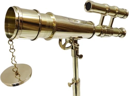 Antiqueex Vintage Brass Tube Telescope with Tripod
