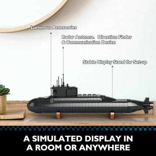 JMBricklayer Nuclear Submarine Building Set - Military Model Toy for Boys and Adults