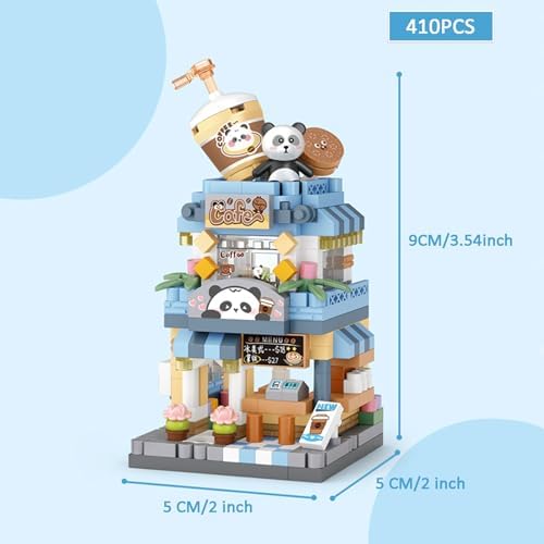 4 Mini City Shop Building Blocks Model Set for Kids