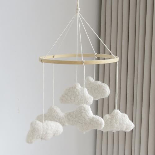 Boucle Cloud Mobile for Crib Boho Decor