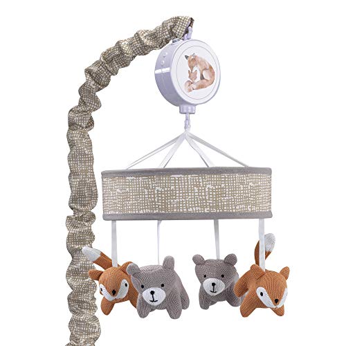 Lambs Ivy Forest Gray Beige Fox Bear Baby Crib Mobile