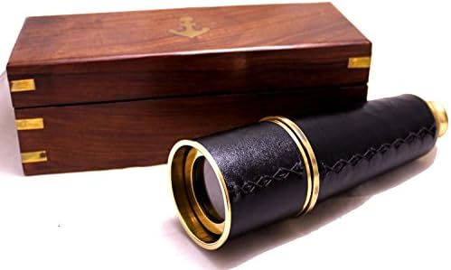 NauticalMart Admirals 18 Brass Spy Glass with Leather Grip