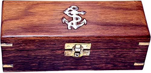 Antiqueex Nautical Pirate Brass Telescope with Wooden Case