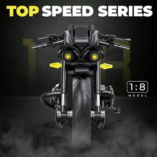 MJDDJA 18 Scale Motorcycle Building Set for Adults and Kids