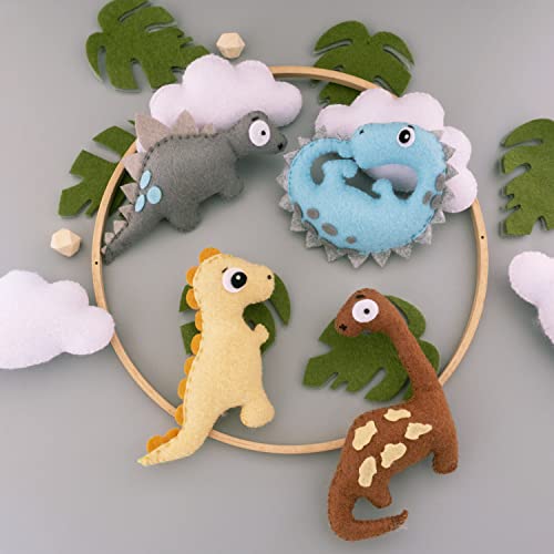 Musical Dinosaur Crib Mobile for Boys Girls - 12 Lullabies with Rotating Visuals