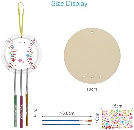 Fennoral 9 Pack Wooden Wind Chime Kit for Kids DIY Craft