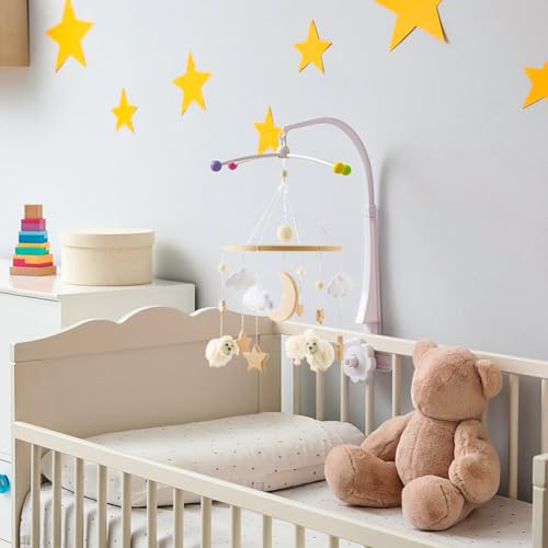 Boho Nursery Mobile - Stars Clouds Moon Design