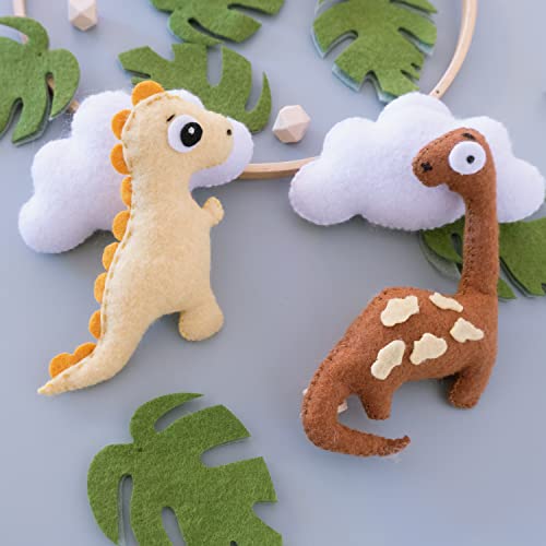 Musical Dinosaur Crib Mobile for Boys Girls - 12 Lullabies with Rotating Visuals