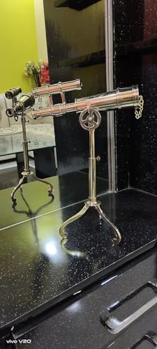 Antiqueex Vintage Brass Tube Telescope with Tripod