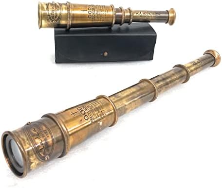 ALADEAN 16 Inch Brass Spyglass Telescope with Psalm 328 Engraving