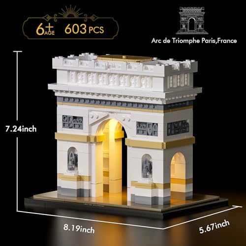itshWOee Architecture Arc de Triomphe Building Set for Adults Kids Age 6