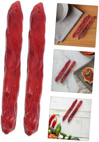 Realistic Artificial Sausage Food Model 2Pcs PVC Set
