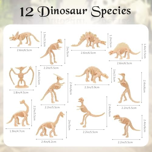 60 PCS Dinosaur Fossil Skeletons Science Toy Set