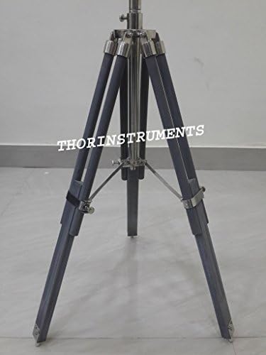 Thor Instruments Nautical Navy Brass Telescope with Wooden Tripod Stand