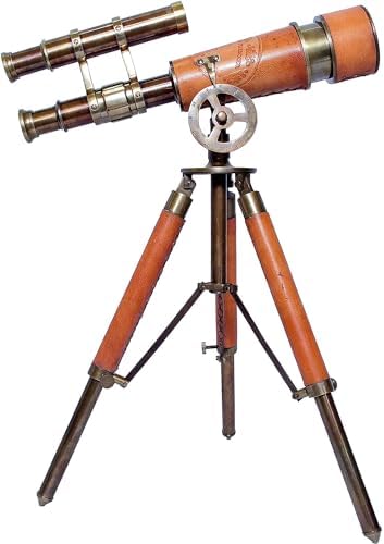 Vintage Brass Telescope with Leather Cover