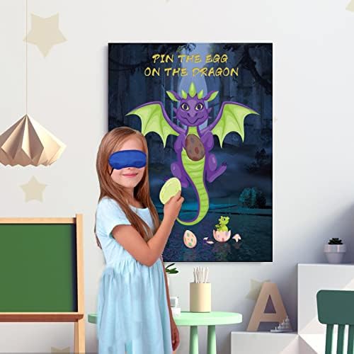 Dragon Party Game Pin The Bow On The Dragon 36 Pack Egg Stickers