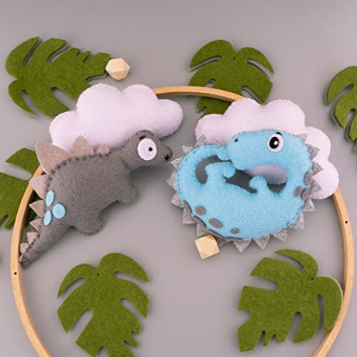 Musical Dinosaur Crib Mobile for Boys Girls - 12 Lullabies with Rotating Visuals