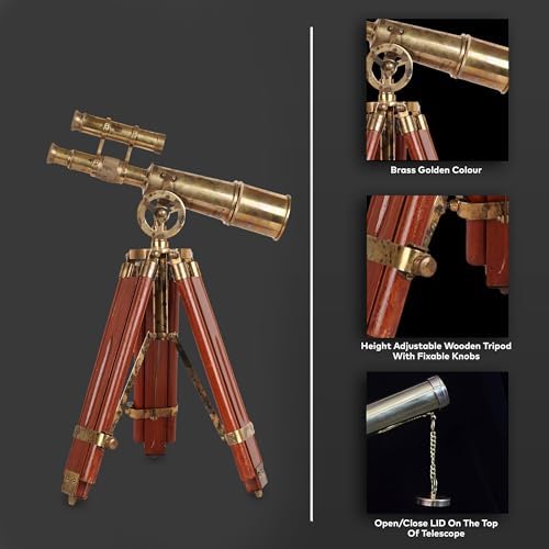 Kelvin Huges London 1915 Brass Telescope with Tripod Stand