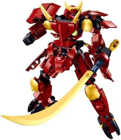 Samurai Mech Warrior Building Set with Long Sword and Openable Cockpit