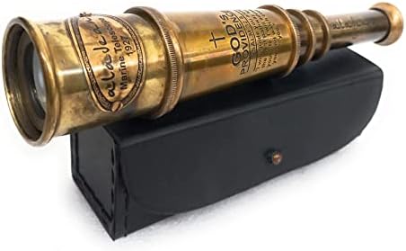 ALADEAN 16 Inch Brass Spyglass Telescope with Psalm 328 Engraving