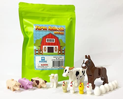 Brick Loot Farm Animal Toy Pack with 16 Blocks
