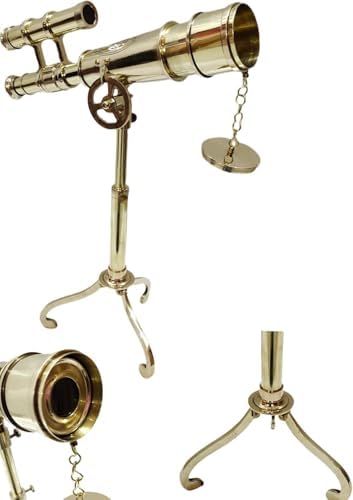 Antiqueex Vintage Brass Tube Telescope with Tripod