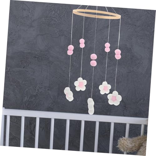 KESYOO Flower Pom Poms Crib Mobile for Girls
