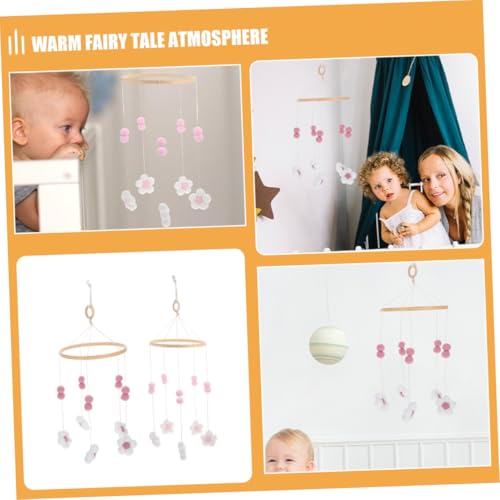 KESYOO Flower Pom Poms Crib Mobile for Girls