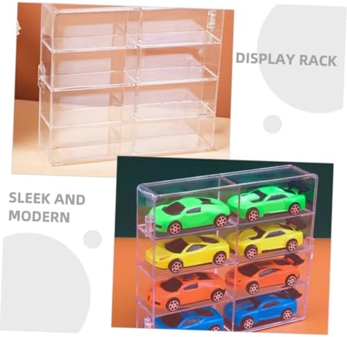 Acrylic Car Model Storage Box 8 Compartment Showcase Stand